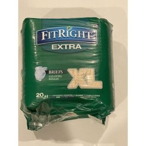 FitRight Extra Briefs Diapers Pack of 20 XL Adult Underwear 57"-66" new